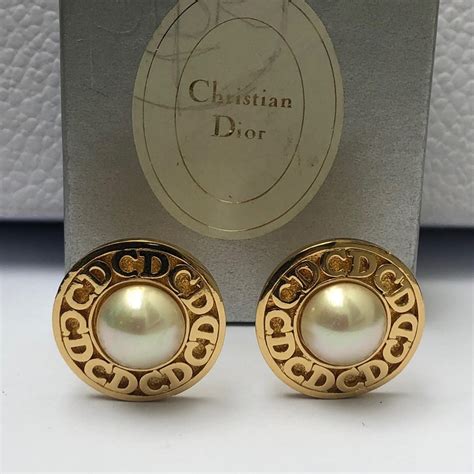 vintage christion dior gold statement earrings|christian mise en Dior earrings.